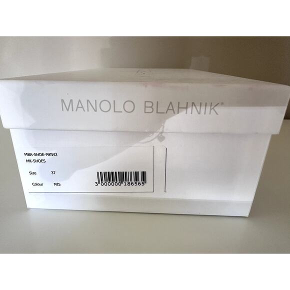 New Manolo Blahnik Ballet Flats Gala Blue Satin Pearls Crystal Embelishment 37 - Picture 7 of 7